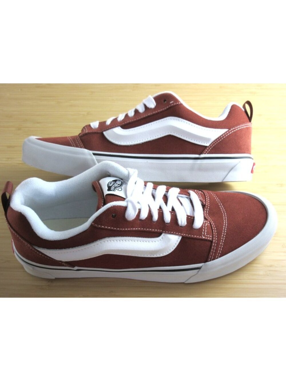 Vans Men's Knu Skool Color Theory Rust Bronze White Striped Shoes size 10.5 NIB